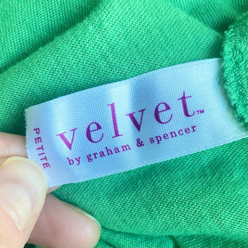 EUC Anthropologie Velvet by Graham & Spencer Green Cotton Summer Dress Size SP - Picture 5 of 6